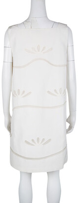 Philosophy di Alberta Ferretti Cream Cutout Embroidered Sleeveless Dress M