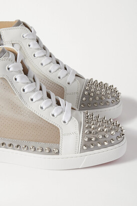 Christian Louboutin Sosoxy Spikes Donna Mesh And Leather High-top Sneakers  And Cotton Socks Set - White - ShopStyle Trainers & Athletic Shoes