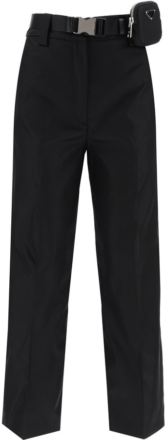 Prada Pouch On Belt Trousers - ShopStyle Pants