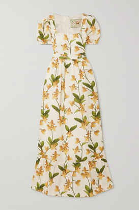 Agua Bendita Agua by Pomelo Floral-print Linen Maxi Dress - Cream