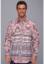 Thumbnail for your product : Thomas Dean & Co. Red Engineered Poplin Print Point Collar Button Down L/S Sport Shirt