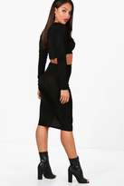 Thumbnail for your product : boohoo Lo Ribbed Crop Top and Ruffle Midi Skirt Set