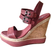 Thumbnail for your product : Miu Miu Pink Leather Mules & Clogs