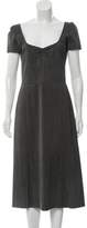 Thumbnail for your product : Miu Miu Short Sleeve Midi Dress Grey Short Sleeve Midi Dress