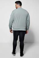 Thumbnail for your product : boohoo Big And Tall Crew Neck Distressed Sweater