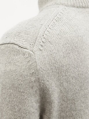 Tom Ford Cashmere And Wool-blend Roll-neck Sweater - Light Grey