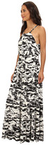 Thumbnail for your product : T-Bags 2073 Tbags Los Angeles Hi-Neck Halter Tiered Maxi