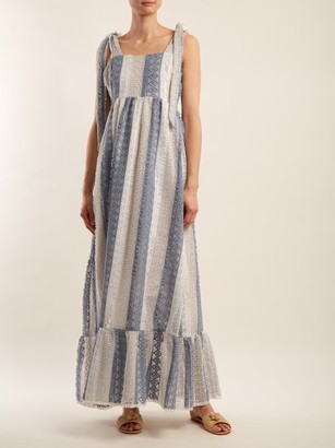 Athena Procopiou - Tie-shoulder Lace Dress - Blue Multi