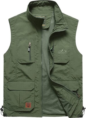 HONGBI Work Vest Mens Outdoor Casual Vest Lightweight Multi