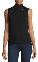Thumbnail for your product : Ramy Brook Lisette Merino Wool Ribbed Chain-Embellished Sweater, Black