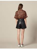 Thumbnail for your product : Sandro Leather Shorts With Quilted Waist