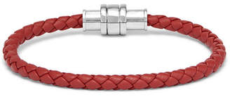 Montblanc Meisterstück Braided Leather And Stainless Steel Bracelet