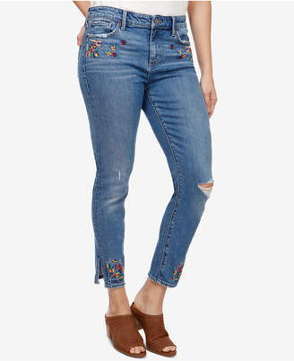 Lucky Brand Ava Embroidered Ripped Skinny Jeans