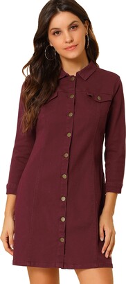 button down knee length dress