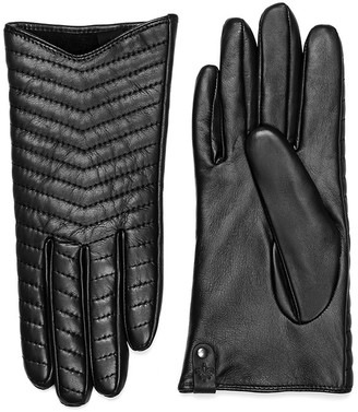 Mackage Cano Leather Gloves With Quilted Design For Women In Black