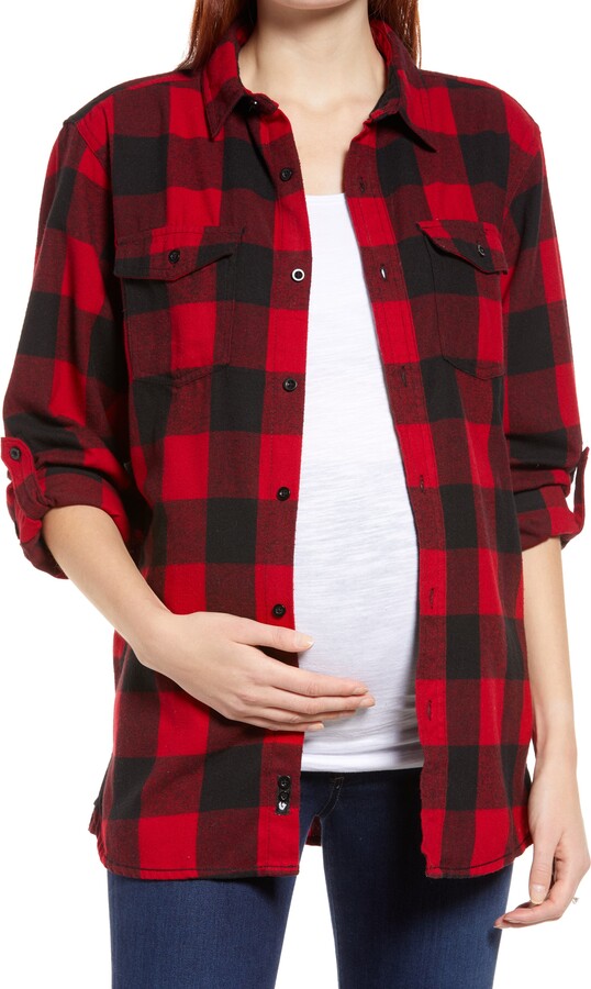 black and red flannel shirt womens