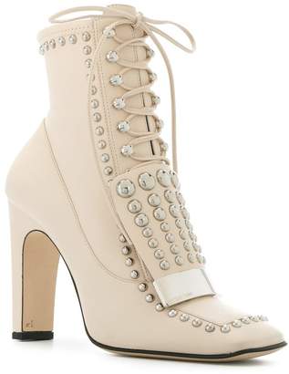Sergio Rossi studded lace-up ankle boots