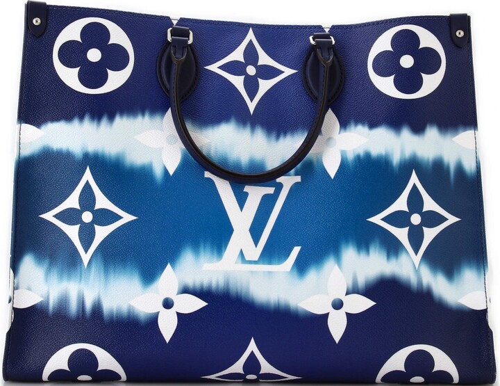 Louis+Vuitton+OnTheGo+Tote+GM+Blue+Canvas for sale online