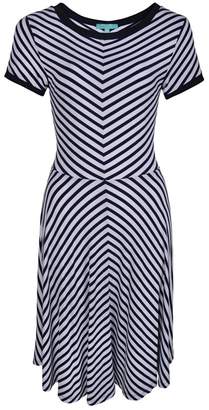 Fever - Navy Striped 'Daria' Fit And Flare Dress