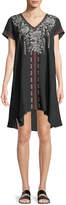 Thumbnail for your product : Johnny Was Plus Size Surya Short-Sleeve Embroidered Tunic Dress