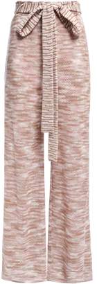 Missoni Belted Crochet-knit Wool Wide-leg Pants