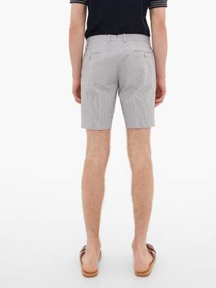 Odyssee - Pierre Cotton-blend Seersucker Shorts - Mens - Blue Multi