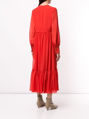 Karen Walker Pleated Waist Midi Dress