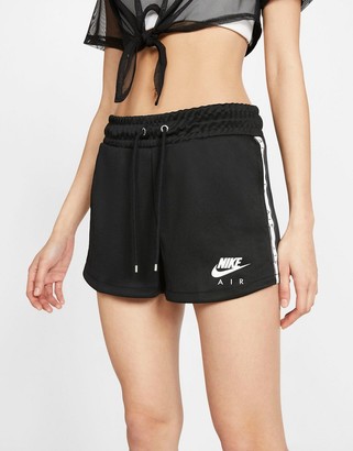 Nike air logo tape shorts in black