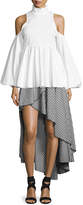 Thumbnail for your product : Caroline Constas Adelle Cotton Gingham Skirt, Black/White