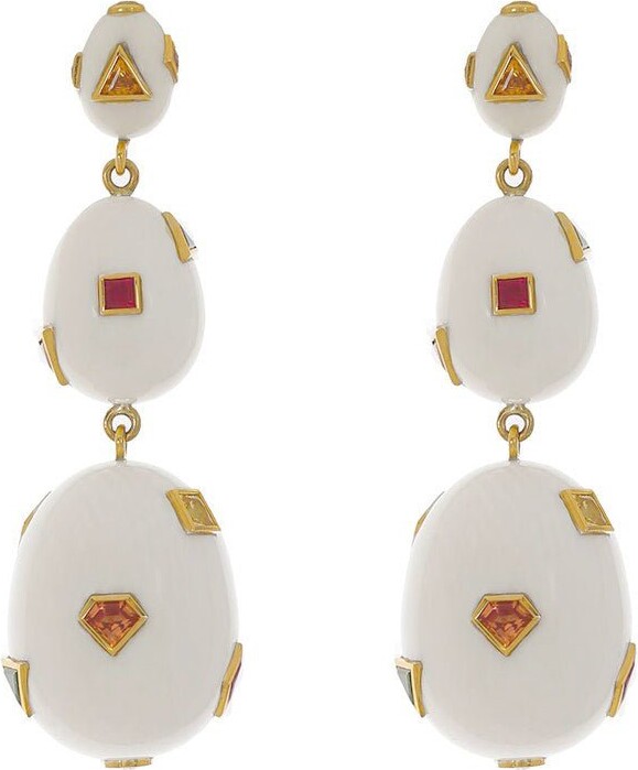 Bibi van der Velden Sapphire Egg Mammoth Earrings