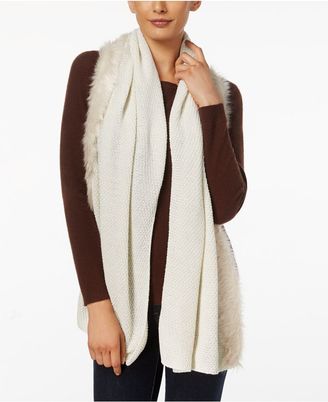 INC International Concepts Faux Fur-Trim Scarf, Only at Macy's