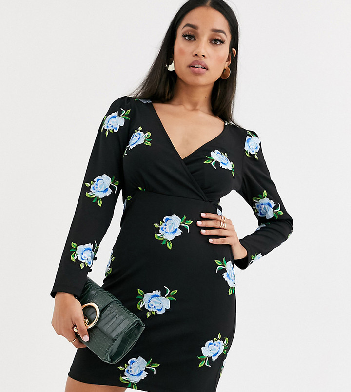 black floral dress asos