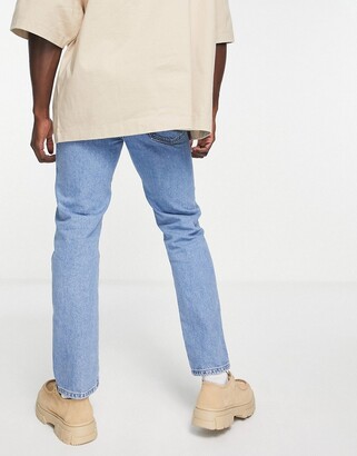 Topman straight jeans in mid wash