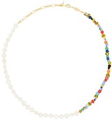 Thumbnail for your product : Anni Lu Alaia 18kt gold-plated pearl rainbo necklace