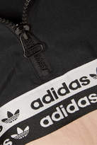 Thumbnail for your product : adidas Cropped Striped Shell Track Jacket - Beige