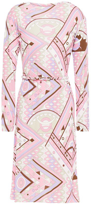 Emilio Pucci Belted Printed Jersey Dress