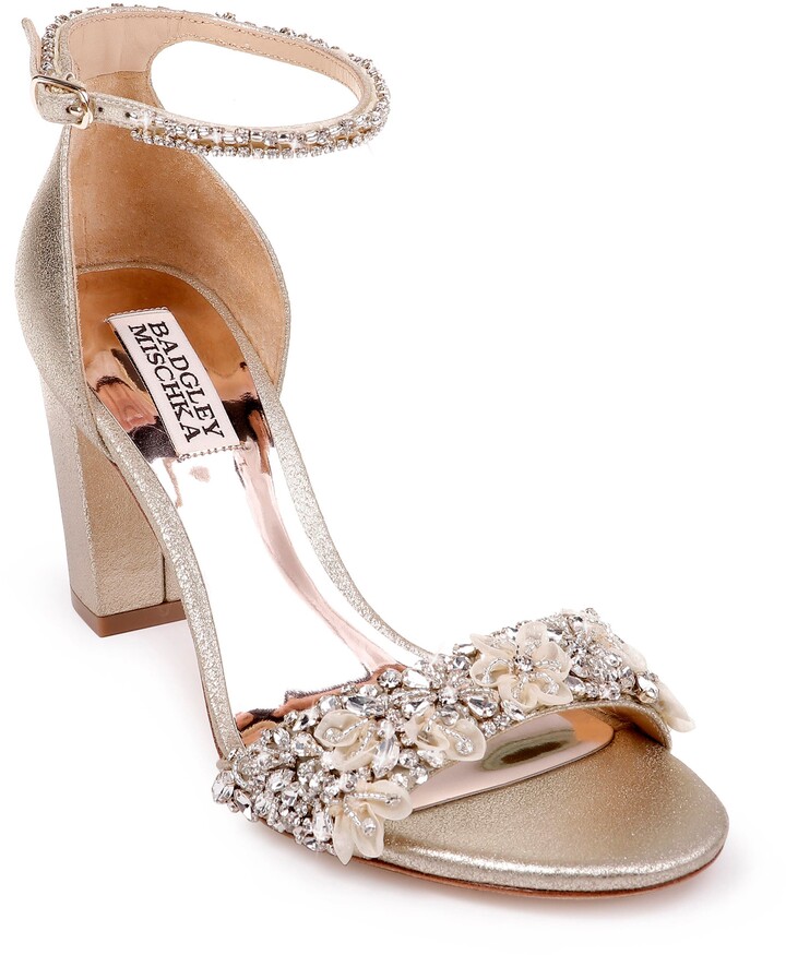 nina vera embellished ankle strap sandal