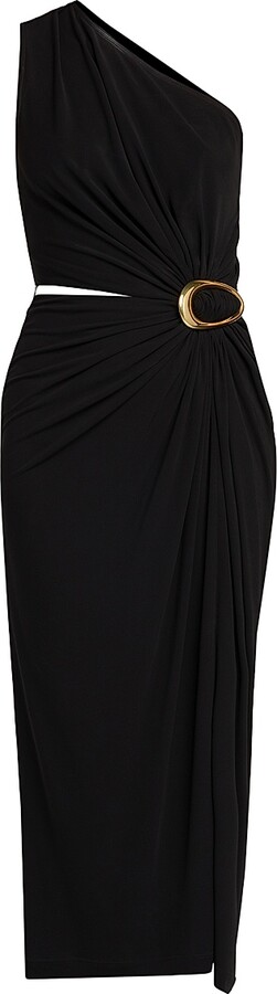 Bottega Veneta Women's Crepe Jersey Cut-Out Midi-Dress - Black - Size 2