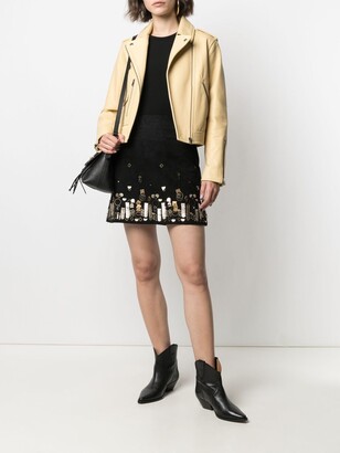 Yves Salomon Bead-Embellished Mini Skirt