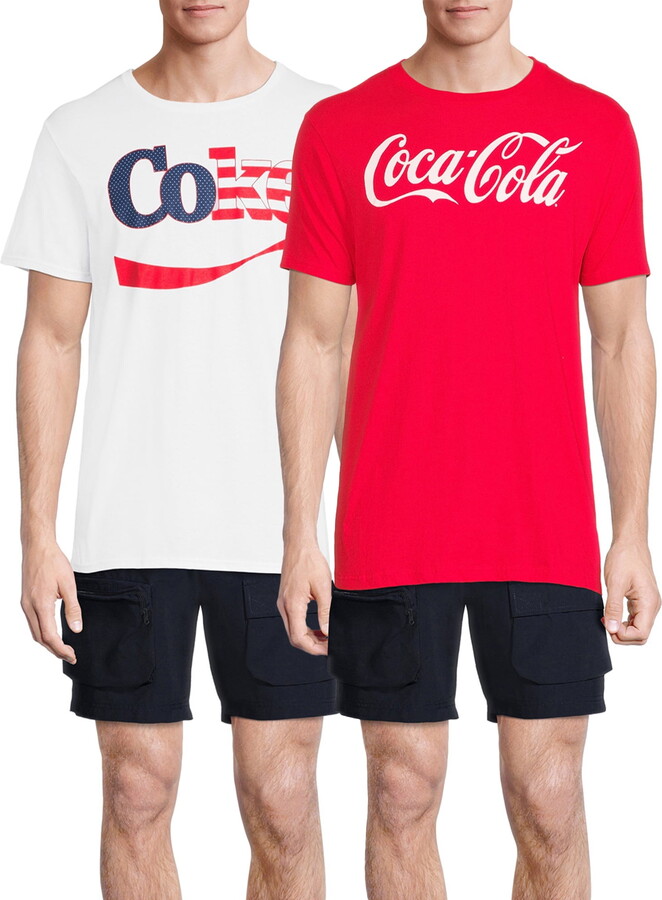 Coca Cola Coca-Cola Men's & Big Men's Graphic T-Shirt with Short Sleeves, 2-Pack