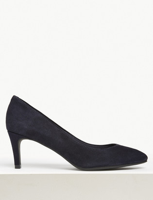 Marks and Spencer Wide Fit Suede Stiletto Heel Court Shoes