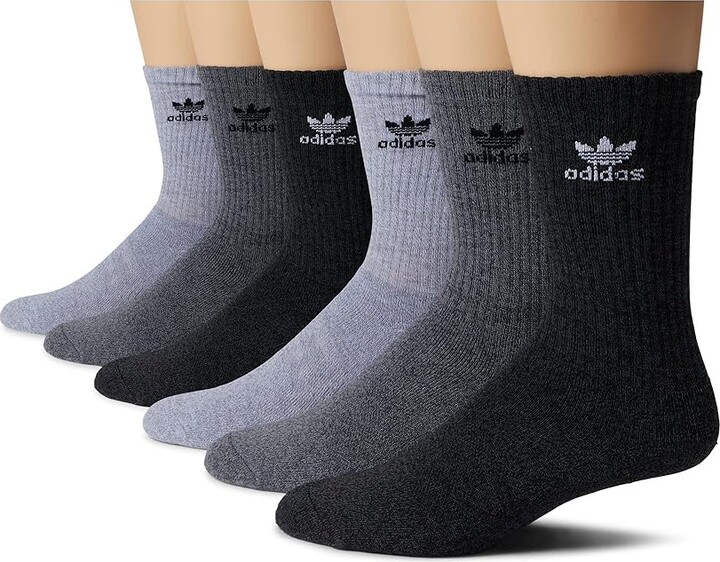 adidas Trefoil Crew Socks (6-Pair) (Grey/Onix Grey/Black) Crew Cut Socks  Shoes - ShopStyle