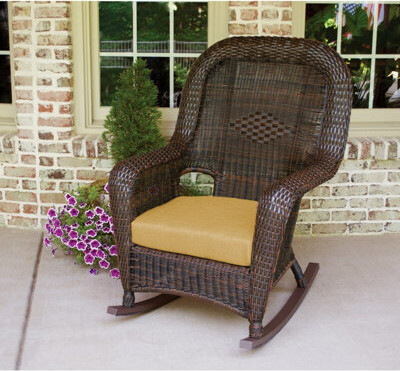 Tortuga Outdoor Sea Pines Outdoor Rocking Wicker/Rattan Chair with Cushions