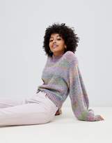 Thumbnail for your product : ASOS Design DESIGN mixed stripe jumper with volume sleeve