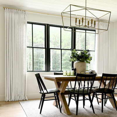 TWOPAGES Lined Curtain Faux Linen Pinch Pleat Curtain