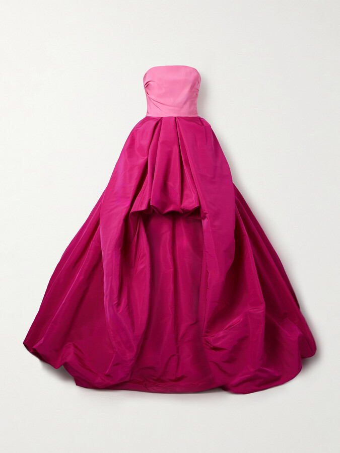 Carolina Herrera Strapless Two-tone Silk-faille Gown - Pink