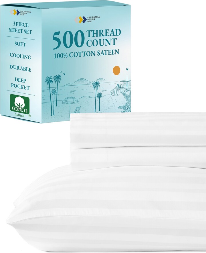 California Design Den 100% Extra Long Staple, 500 Thread Count Sateen Weave Sheet Set
