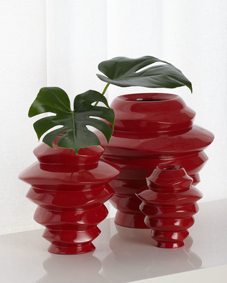 Natori Spiral Indoor Resin Vases, Set of 3