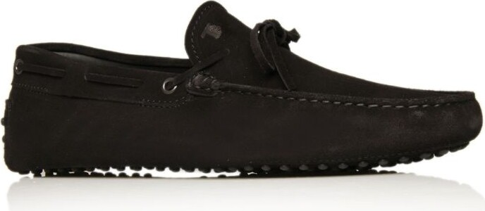 black suede driving shoes