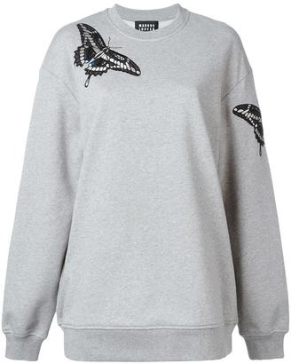 Markus Lupfer butterfly embroidered sweatshirt - women - Cotton - M